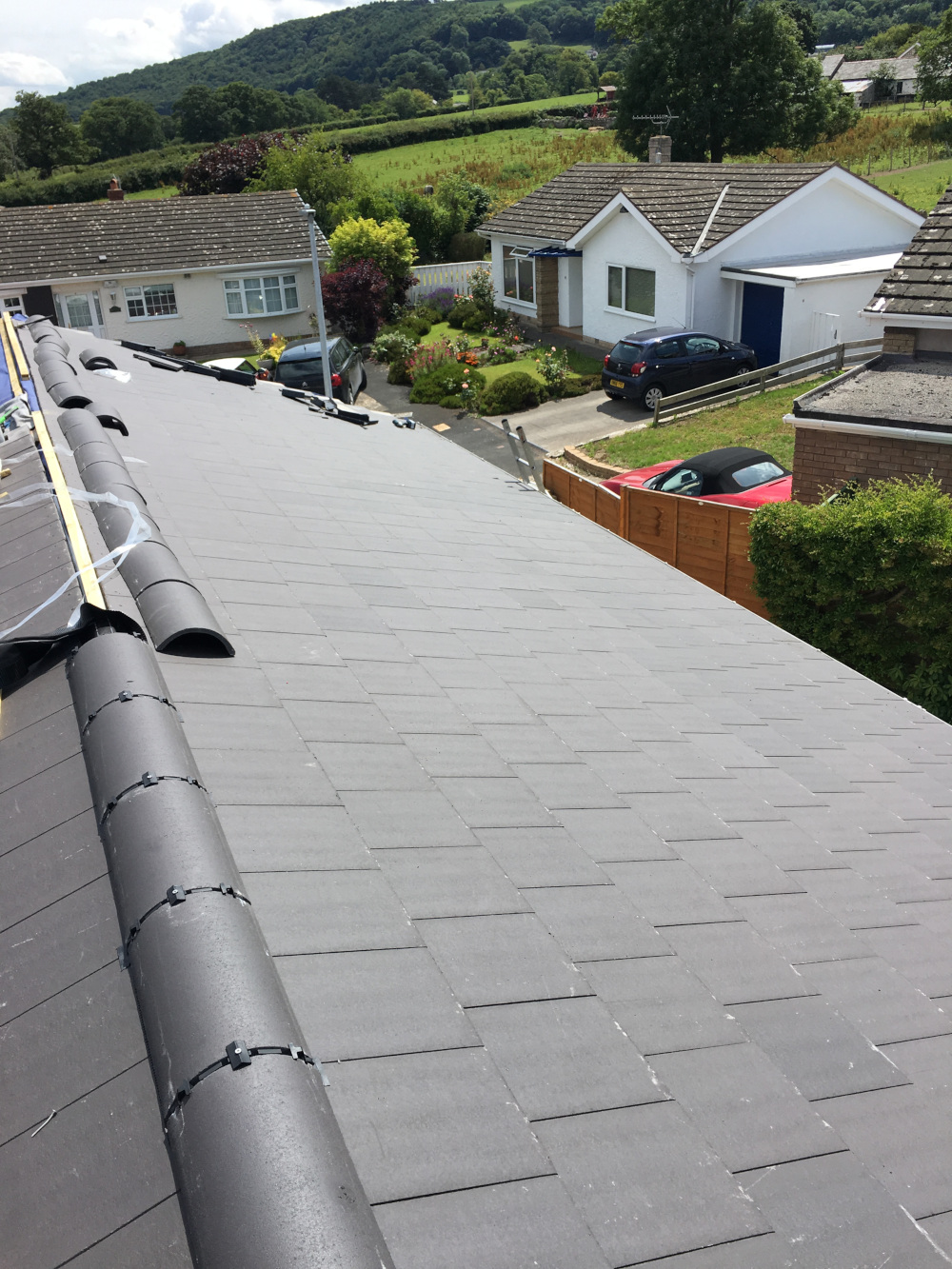 New slate roof in Bangor, North Wales.