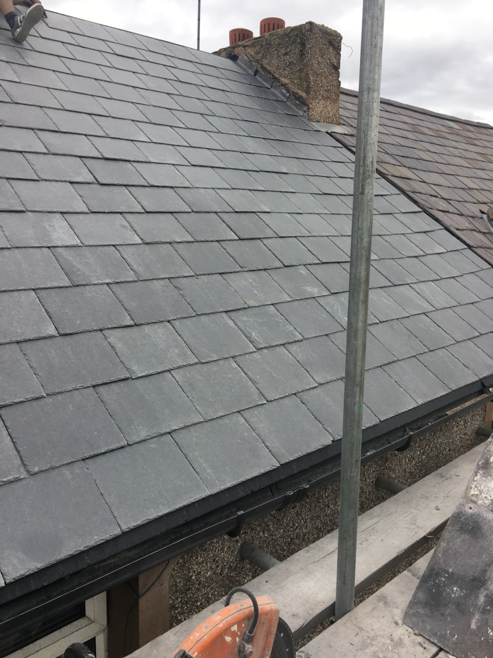 Slate roof replacement in Llangefni by Accurate Roofing Wales.